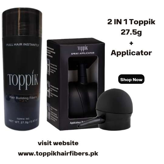 Toppik Hair Fibers 2 IN 1 Deal 27.5g Fiber+ Spray Applicator in Pakistan