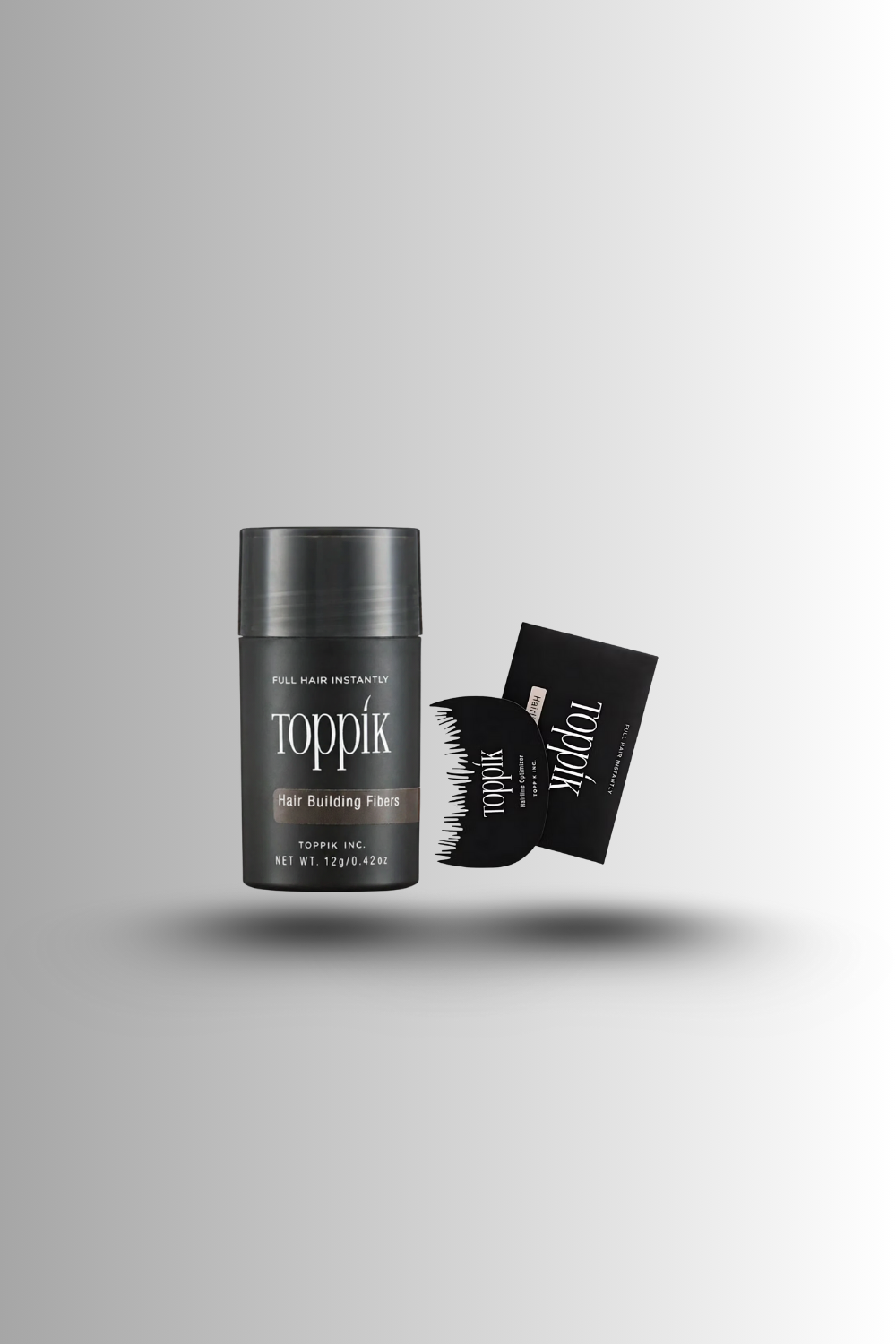 Pack of 2 Toppik Hair Building fiber 12g and Hair Optimizing Comb in pakistan