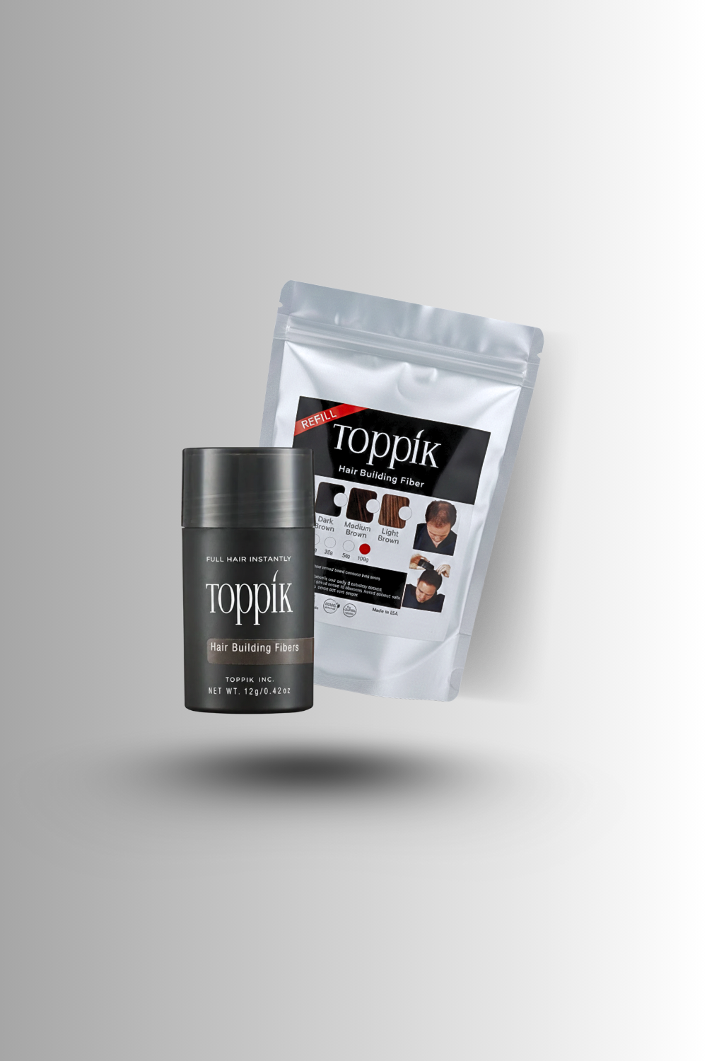 Pack of 2 Toppik Hair Building fiber and Refill in pakistan