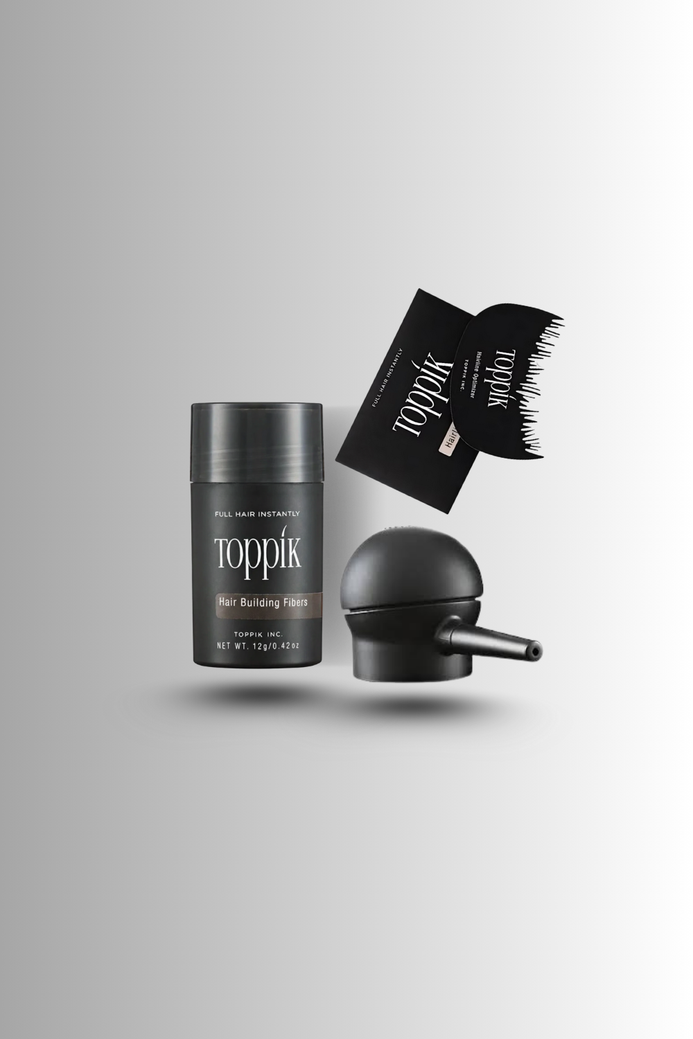 Pack of 3 Toppik Hair Building fiber 12g , Hair Optimizing Comb and Applicator in pakistan