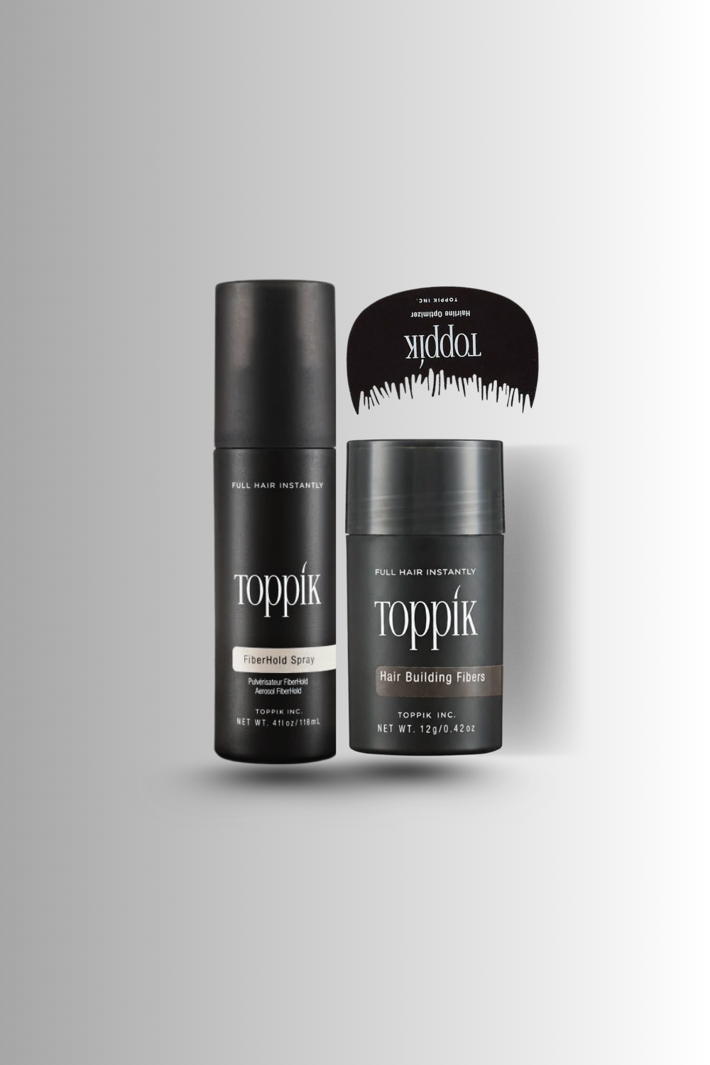 Pack of 3 Toppik Hair Building fiber 12g , Hair Optimizing Comb and Hair Hold Spray in pakistan